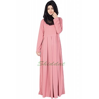 Box Plate Abaya - Coral Pink