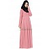 Box Plate Abaya - Coral Pink Box Plate Abaya - Coral Pink