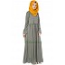 Frock style abaya - Royal Greenish Grey Frock style abaya - Royal Greenish Grey