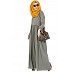 Frock style abaya - Royal Greenish Grey Frock style abaya - Royal Greenish Grey