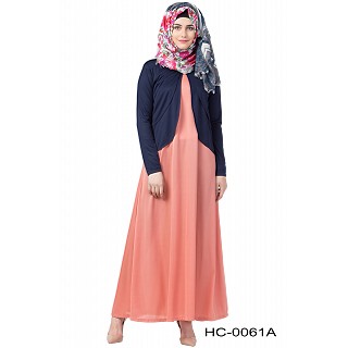 A-line abaya with an extra Jacket- Rose Gold 