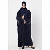Double layered Bridal abaya with stonework- Navy Blue Double layered Bridal abaya with stonework- Navy Blue