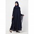 Double layered Bridal abaya with stonework- Navy Blue Double layered Bridal abaya with stonework- Navy Blue