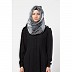 Black front open abaya with pintucks Black front open abaya with pintucks