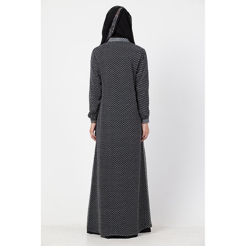 Abaya online- Buy double layered abaya with stonework