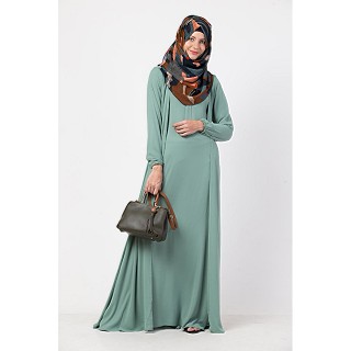 Double layered abaya- Sky Blue