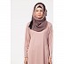 Simple A-line abaya in Lycra- Rose Gold Simple A-line abaya in Lycra- Rose Gold