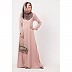 Simple A-line abaya in Lycra- Rose Gold Simple A-line abaya in Lycra- Rose Gold