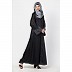 Front open A-line abaya- Black Front open A-line abaya- Black