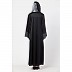 Front open A-line abaya- Black Front open A-line abaya- Black
