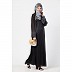 Front open A-line abaya- Black Front open A-line abaya- Black
