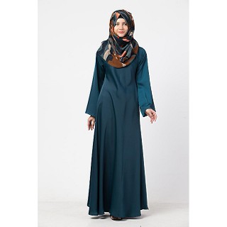 A-line abaya in premium Nida- Teal Green