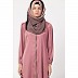 Designer front open Zipper abaya- Puce Pink Designer front open Zipper abaya- Puce Pink