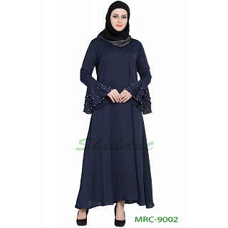 A-line Nida abaya- Navy Blue