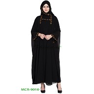 Double layered abaya with a matching Hijab- Black Double layered abaya with a matching Hijab- Black