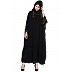 Double layered abaya with a matching Hijab- Black Double layered abaya with a matching Hijab- Black