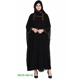 Double layered abaya with a matching Hijab- Black