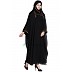 Double layered abaya with a matching Hijab- Black Double layered abaya with a matching Hijab- Black