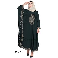 Embroidered Irani style Kaftan abaya- Bottle Green Embroidered Irani style Kaftan abaya- Bottle Green