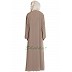 A-line embroidered abaya- Khaki A-line embroidered abaya- Khaki