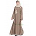 A-line embroidered abaya- Khaki A-line embroidered abaya- Khaki