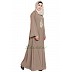 A-line embroidered abaya- Khaki A-line embroidered abaya- Khaki