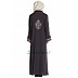 Front open abaya with embroidery- Charcol grey Front open abaya with embroidery- Charcol grey
