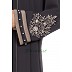 Front open abaya with embroidery- Charcol grey Front open abaya with embroidery- Charcol grey