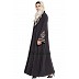 Front open abaya with embroidery- Charcol grey Front open abaya with embroidery- Charcol grey