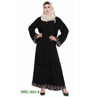 A-line embroidered Black abaya