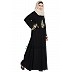 A-line embroidered abaya- Black A-line embroidered abaya- Black