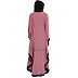 Embroidered Kaftan abaya- Puce Pink