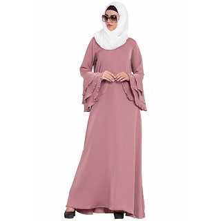 A-line Nida abaya- Puce Pink