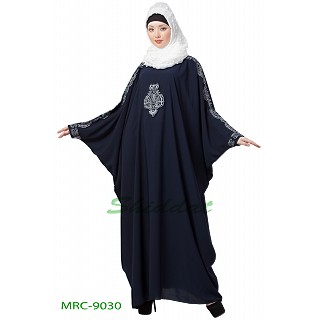 Kaftan abaya with Embroidery work - Navy Blue