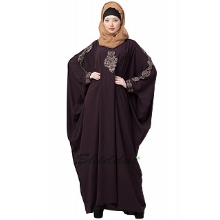 Kaftan abaya with Embroidery work - Coffee Brown