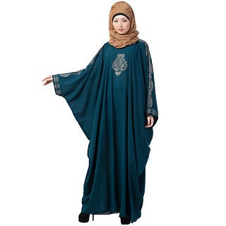 Kaftan abaya with Embroidery work - Midnight Blue