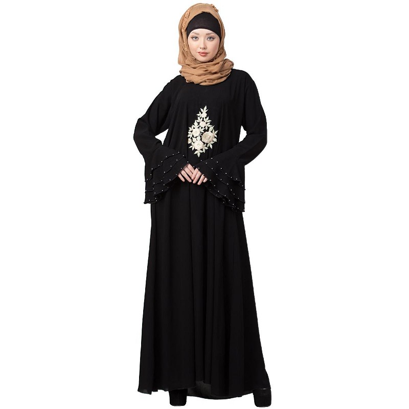 black bell sleeve abaya