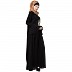 A-line Embroidered abaya with bell sleeves- Black A-line Embroidered abaya with bell sleeves- Black