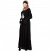 A-line Embroidered abaya with bell sleeves- Black A-line Embroidered abaya with bell sleeves- Black