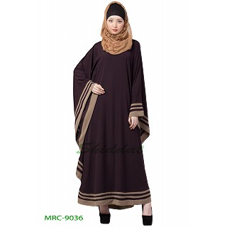 Kaftan abaya with designer border- Purple