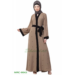 Front open Dubai abaya- Beige