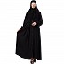 Front open abaya with cuff sleeves- Black Front open abaya with cuff sleeves- Black