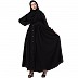 Front open abaya with cuff sleeves- Black Front open abaya with cuff sleeves- Black