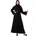 Casual abaya with piping work-Black Casual abaya with piping work-Black