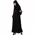 Casual abaya with piping work-Black Casual abaya with piping work-Black