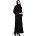 Casual abaya with piping work-Black Casual abaya with piping work-Black