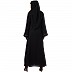 Casual abaya with piping work-Black Casual abaya with piping work-Black