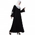 A-line Abaya with Embroidery work on sleeves- Black A-line Abaya with Embroidery work on sleeves- Black