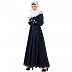Embroidery abaya with Designer border at bottom- Navy Blue Embroidery abaya with Designer border at bottom- Navy Blue