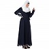 Embroidery abaya with Designer border at bottom- Navy Blue Embroidery abaya with Designer border at bottom- Navy Blue